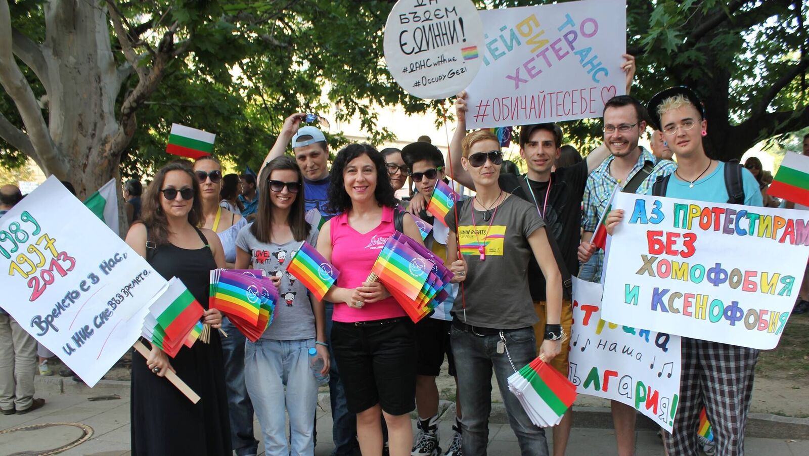LGBTI activists in Sofia, Bulgaria.